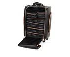 INGLOT COSMETICS MAKEUP CASE WITH WHEELS BLACK & ROSE GOLD (KC-P46S)