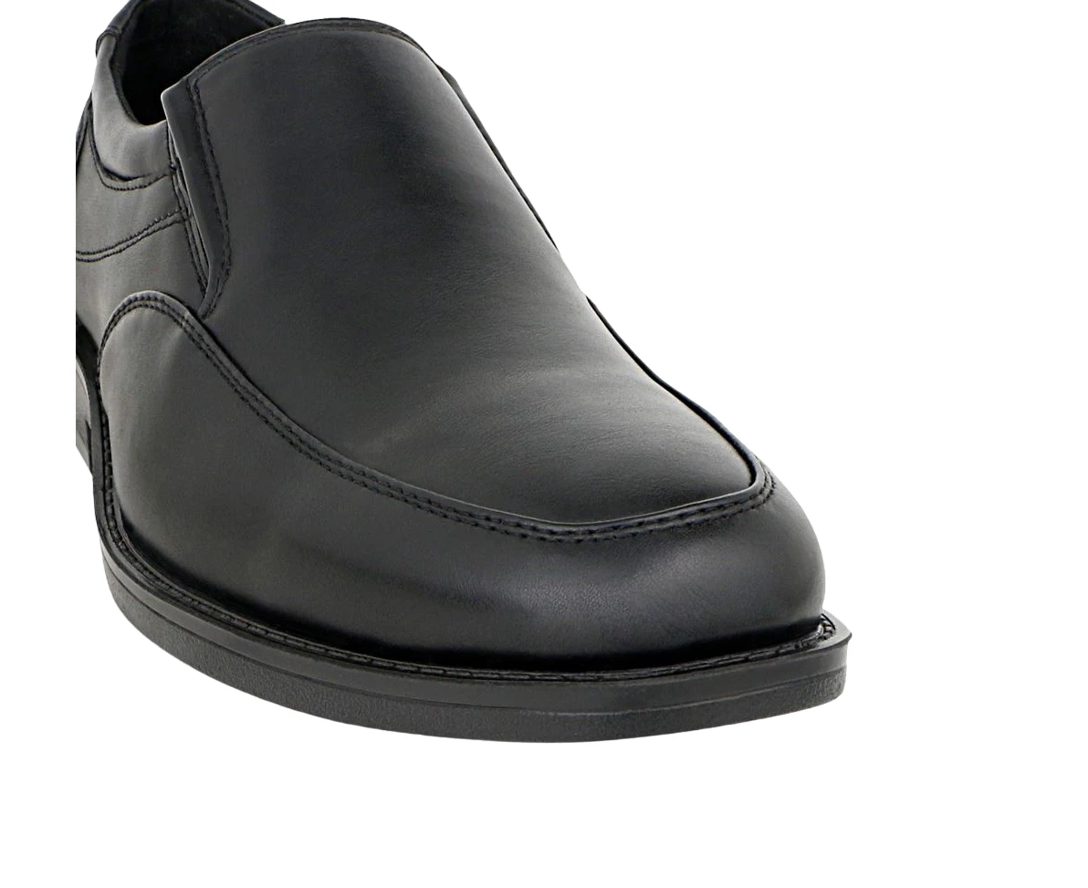 Mens Woodlands Fjords Black Slip On Dress Formal Work Shoes - Black