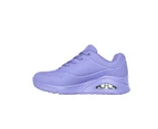 Womens Skechers Uno - Stand On Air Lilac Lace Up Sneaker Shoes Synthetic