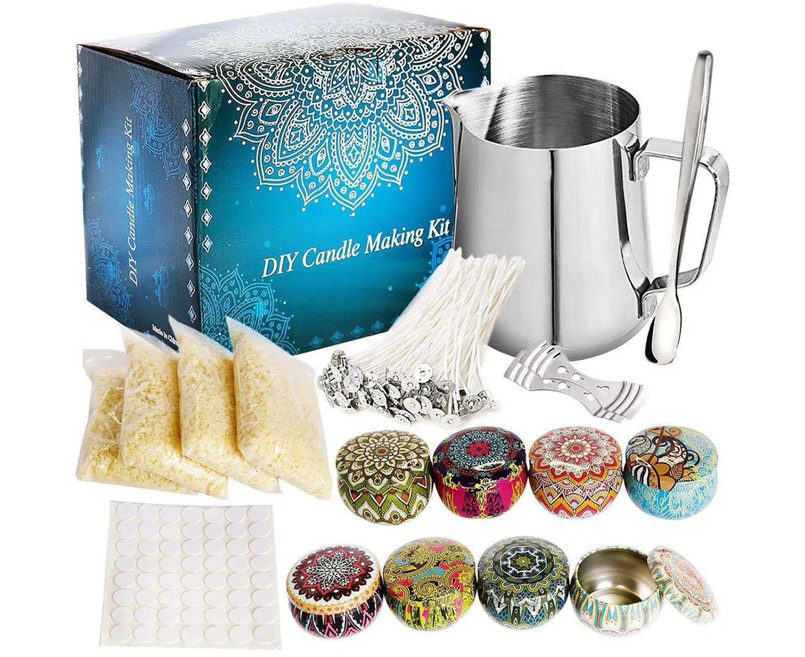 Candle Making Kit DIY Candle Craft Tool Set Pouring Pot Wick Wax Gift