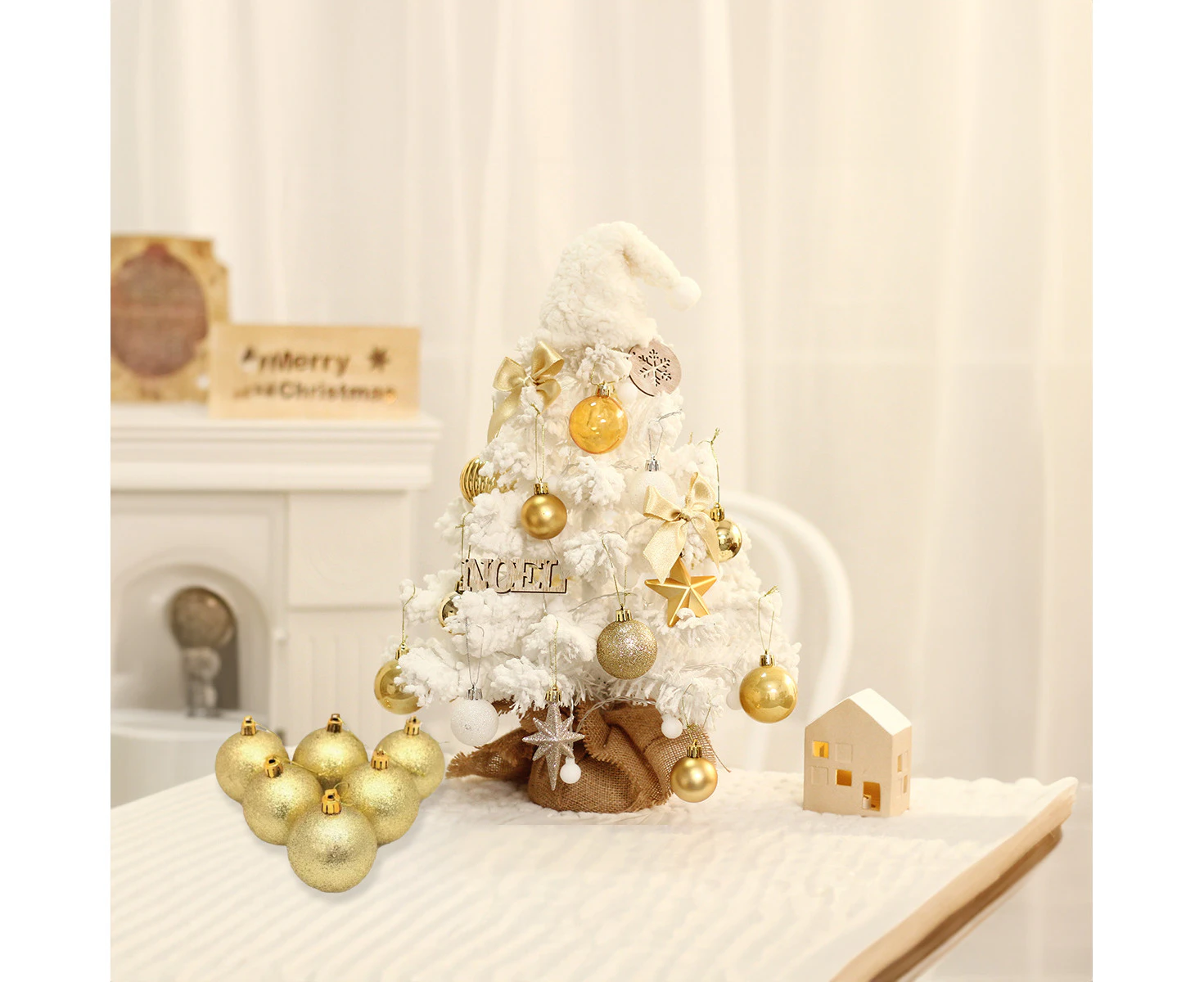 Gold Christmas Xmas Tree Ball Bauble Hanging Home Party Ornament Decoration(6pcs)