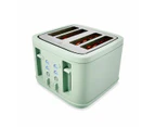 4 Slice Soft Touch Toaster, Green - Anko