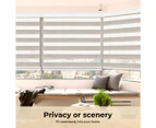 Marlow Blackout Zebra Roller Blind Curtains Double Window Sunshade