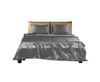 Dreamz Silky Satin Sheets Fitted Flat Bed Sheet King Single Queen Double