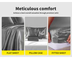 Dreamz Silky Satin Sheets Fitted Flat Bed Sheet King Single Queen Double