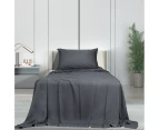 Dreamz Fitted Sheet Set Bamboo King Single Double Queen Charcoal Summer 4PCS