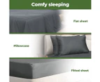 Dreamz Fitted Sheet Set Bamboo King Single Double Queen Charcoal Summer 4PCS