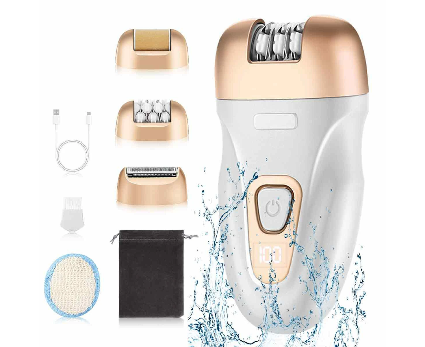 Epilator for Women, Smooth Glide Facial Hair Removal, 3 in 1 Epilator for Leg/Arm, USB Rechargeable