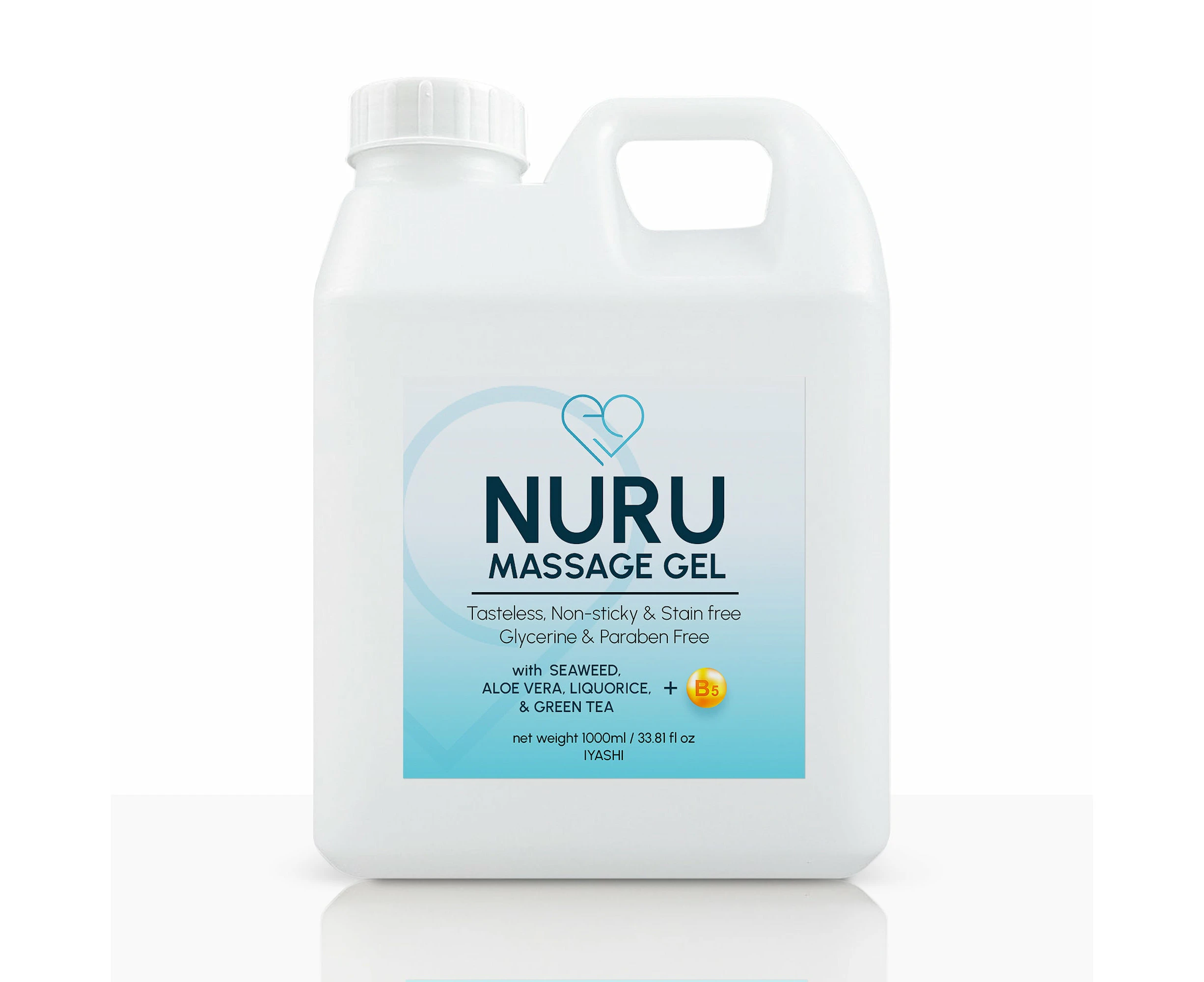 Eroticgel Nuru Massage Gel 1000ml / 33.81 oz with Aloe Vera, Seaweed, Green Tea, Liquorice, and Vitamin B5