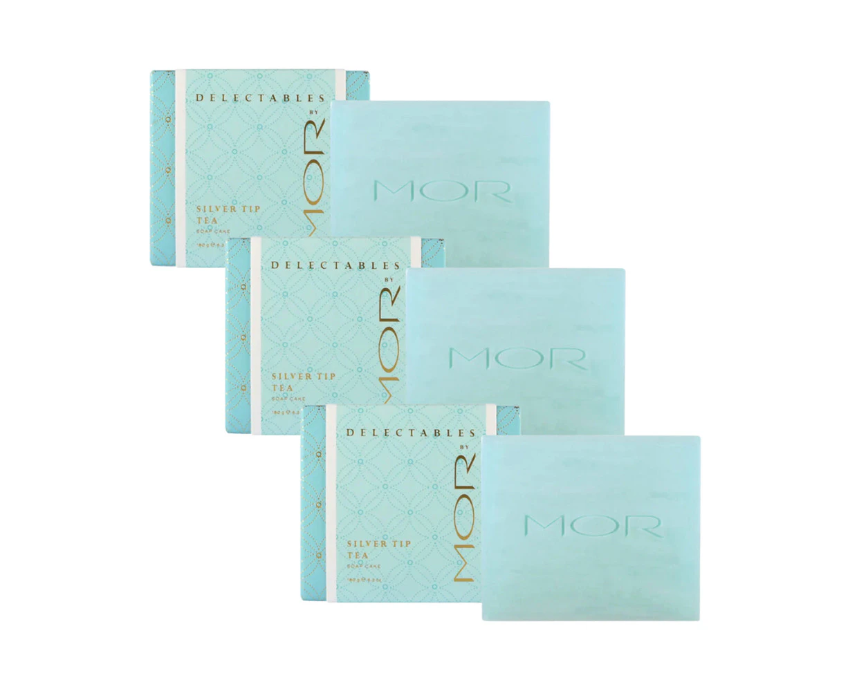 3 x MOR Delectables Soap Cake 180g - Silver Tip Tea