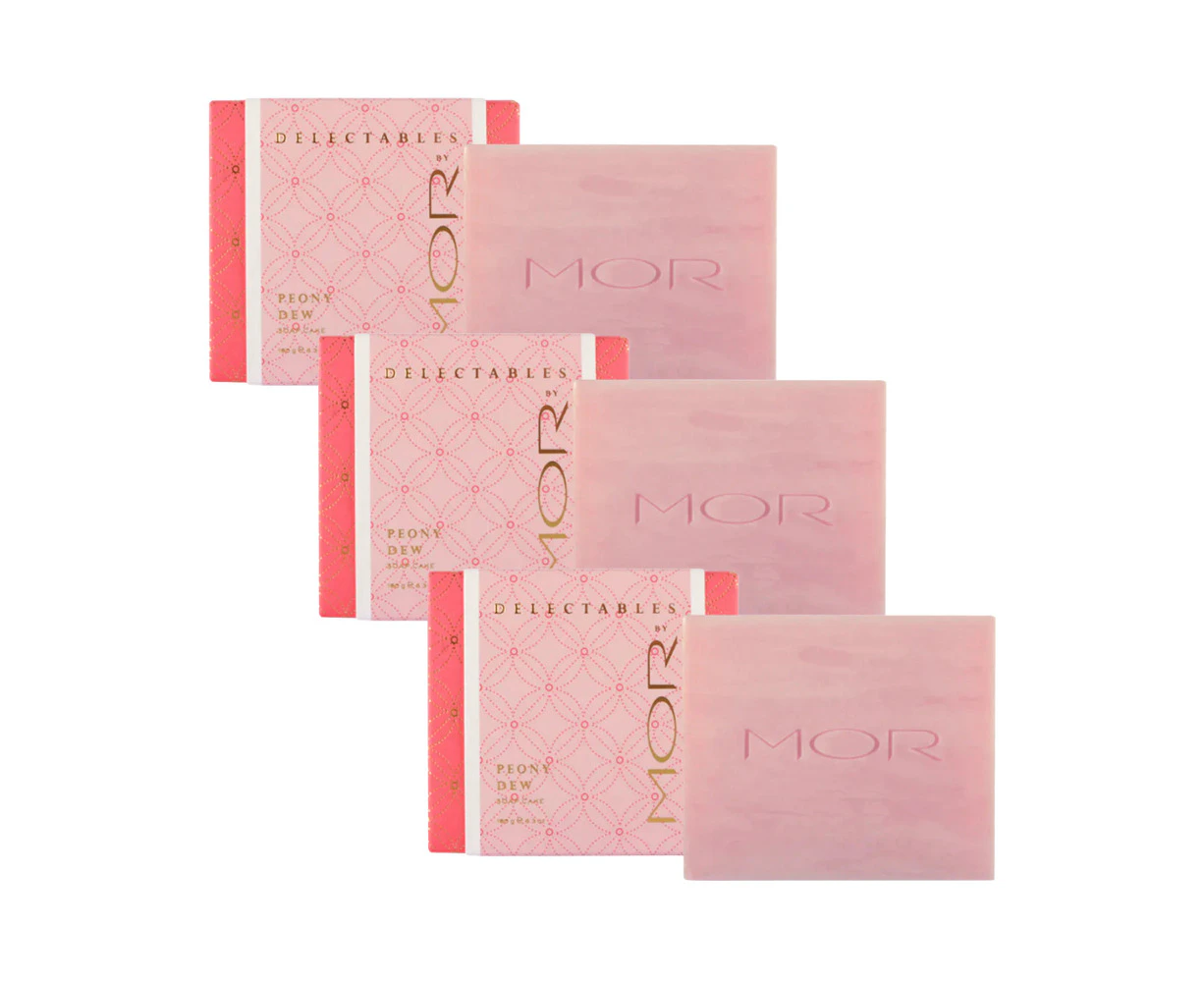 3 x MOR Delectables Soap Cake 180g - Peony Dew