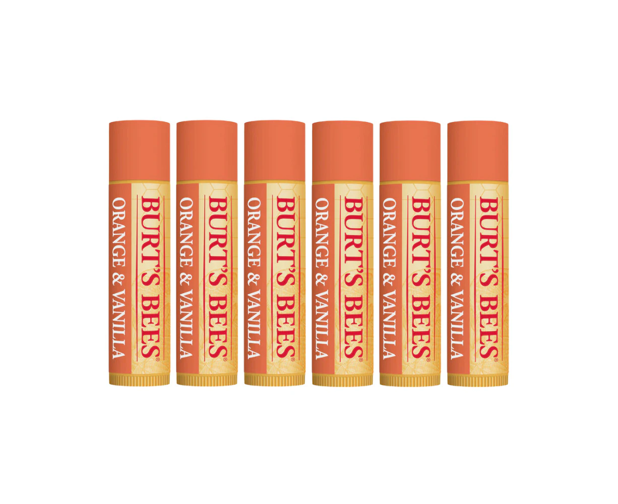 6 x Burt's Bees Orange & Vanilla Lip Balm 4.25g