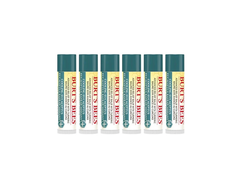 6 x Burt's Bees Advanced Relief Eucalyptus Lip Balm 4.25g