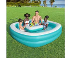 Bestway Kids Inflatable Family Pool with Center Console Cup Holder 218x218x48cm