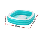 Bestway Kids Inflatable Family Pool with Center Console Cup Holder 218x218x48cm