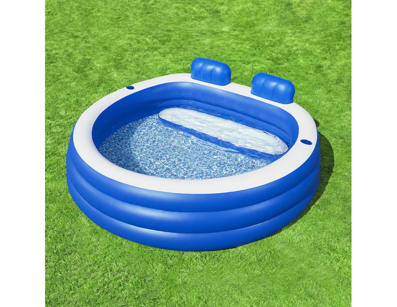 Bestway Kids Inflatable Pool Above Ground Pools Bench Seat Cup Holder 231x219cm