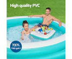 Bestway Kids Inflatable Family Pool with Center Console Cup Holder 218x218x48cm