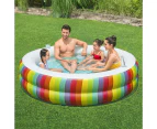 Bestway Kids Inflatable Round Pool Above Ground Cup Holder Rainbow 206x206x51cm