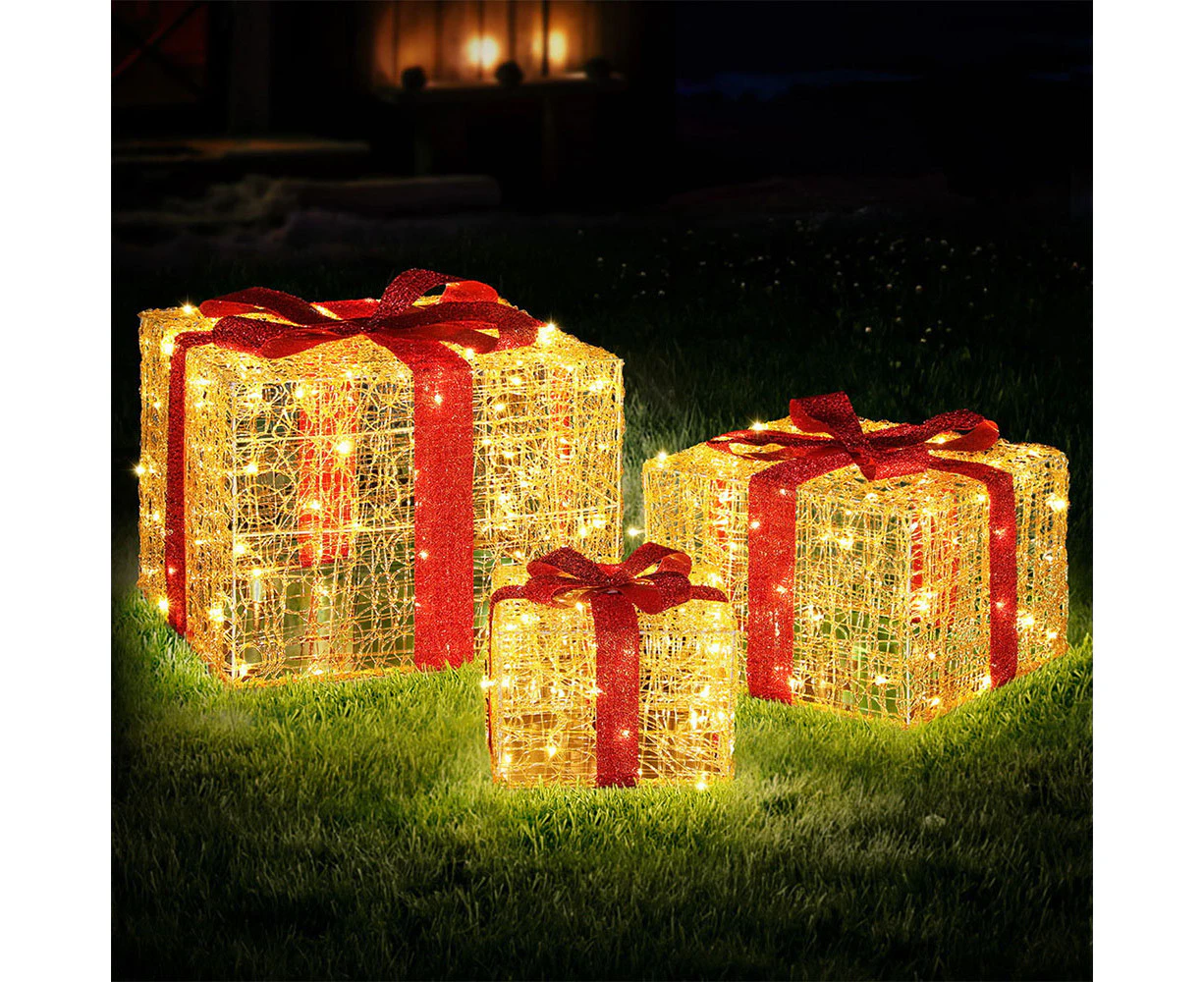 Jingle Jollys Christmas Lights 240 LED Fairy Light Gift Box 3pcs Decorations