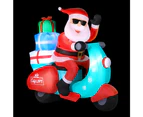 Jingle Jollys Christmas Inflatable Santa Motorbike LED Illuminated Decorations