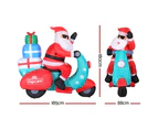 Jingle Jollys Christmas Inflatable Santa Motorbike LED Illuminated Decorations