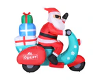 Jingle Jollys Christmas Inflatable Santa Motorbike LED Illuminated Decorations