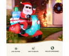 Jingle Jollys Christmas Inflatable Santa Motorbike LED Illuminated Decorations