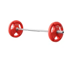 Everfit Barbells Set 36kg 120cm Dumbbell Barbell Plate Weight Lifting Home Gym Red Lifting