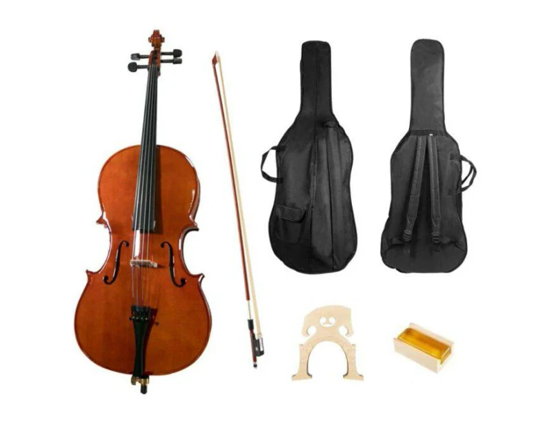 Harmonics CSW Solid Wood Cello Instrument with Carrying Bag, Bow, Rosin, 1/4