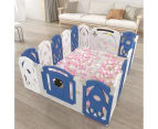 Advwin Foldable Baby PlayPen with 16 Toddlers Activity Panel Baby Activity Safety Centre for Indoor Outdoor Blue