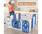 Advwin Foldable Baby PlayPen with 16 Toddlers Activity Panel Baby Activity Safety Centre for Indoor Outdoor Blue