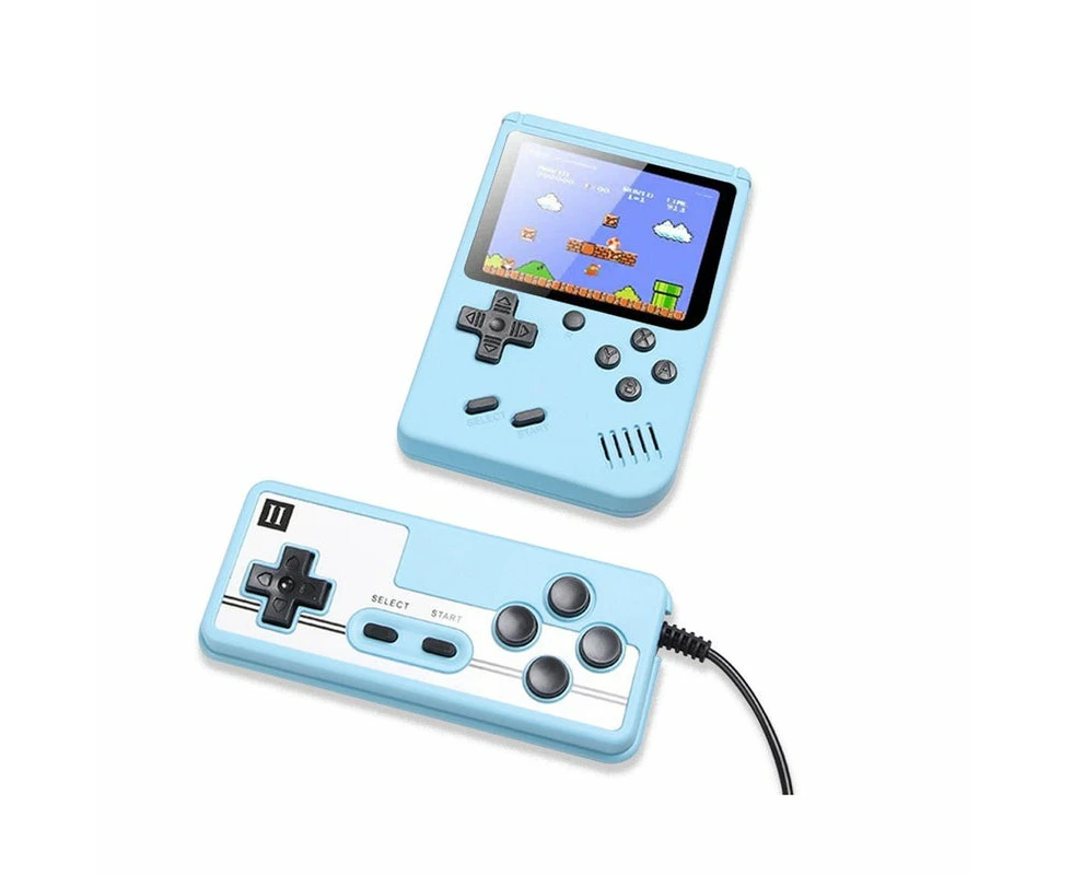 Retro Game Console Handheld Portable Video Game with 500 Classical FC Games Gifts for Kids Blue -Two Players