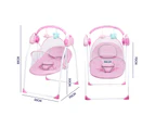 Advwin Baby Electric Rocking Chair Bluetooth Bouncer Seat 5 Speed Swing Chair with Mosquito Net Pink