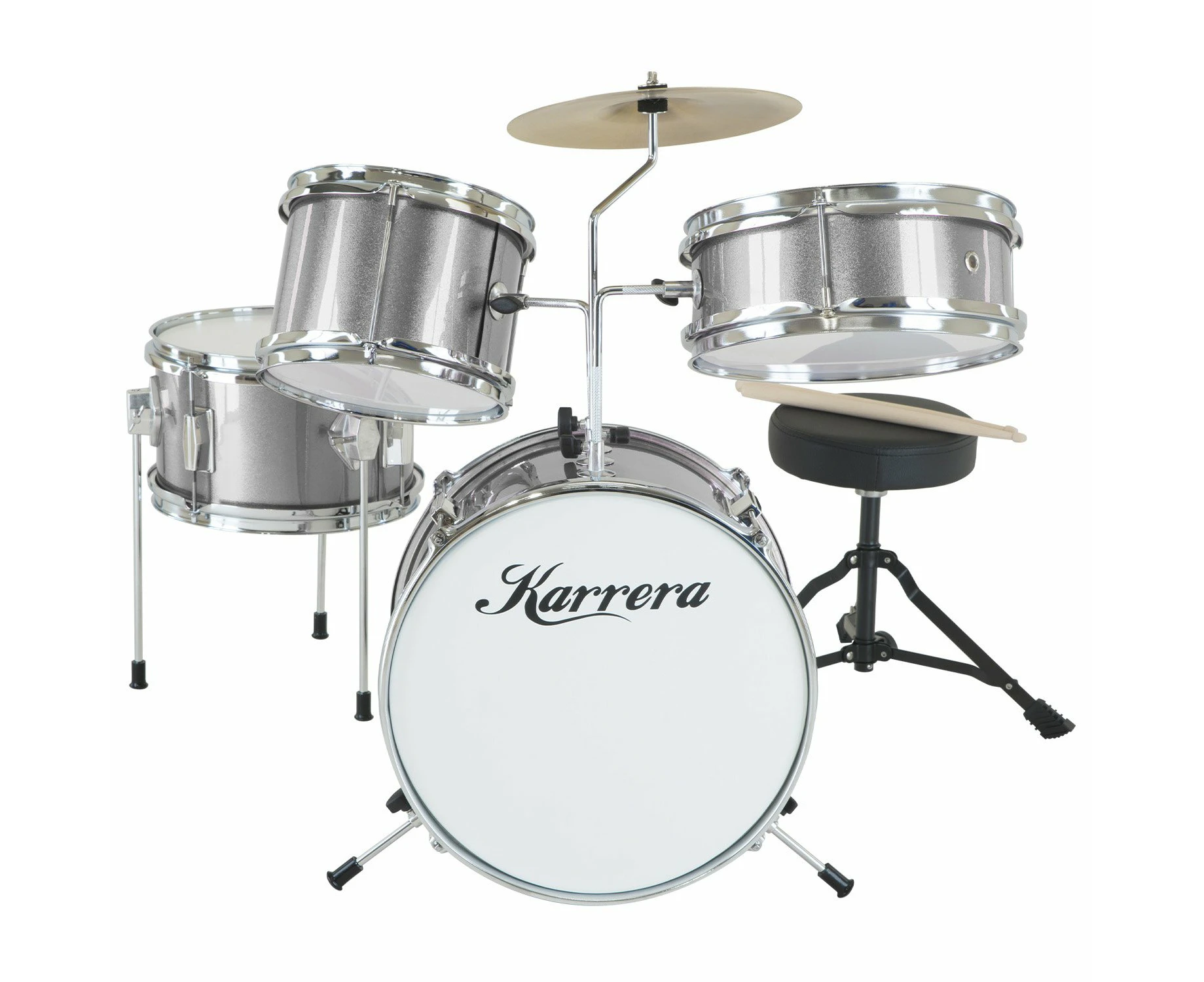 Karrera Childrens 4pc Drum Kit - Silver