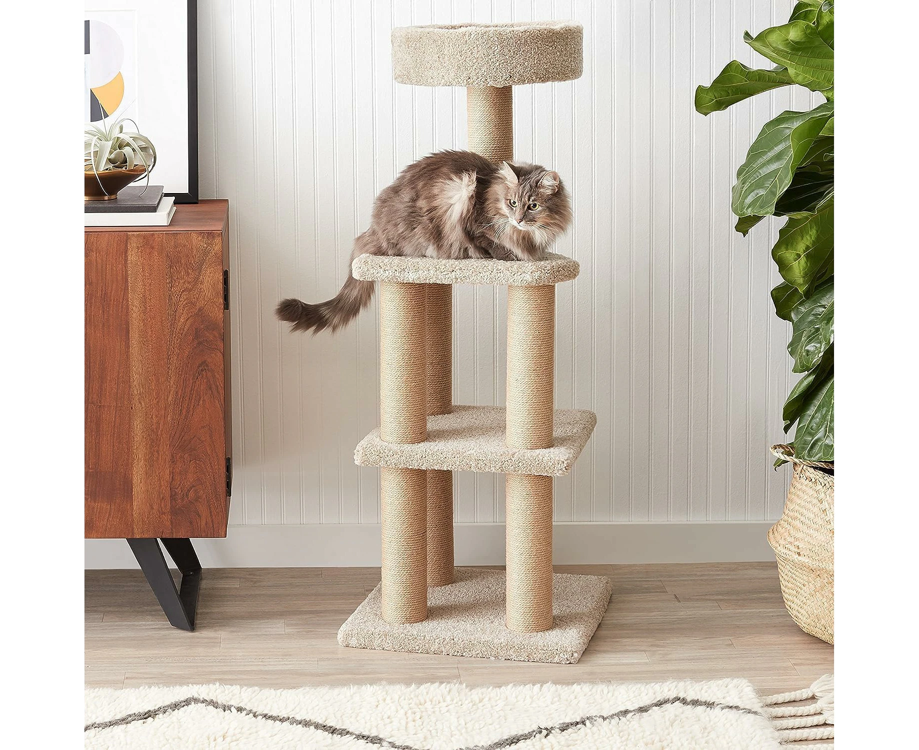 Advwin 101cm Cat Tree Tower for Indoor Cats, Multi-Level Furniture Activity Center with Scratching Posts, Stand House Condo Kittens Pet Play House