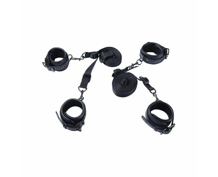 Luxury Bondage Bed Restraint Kit Black