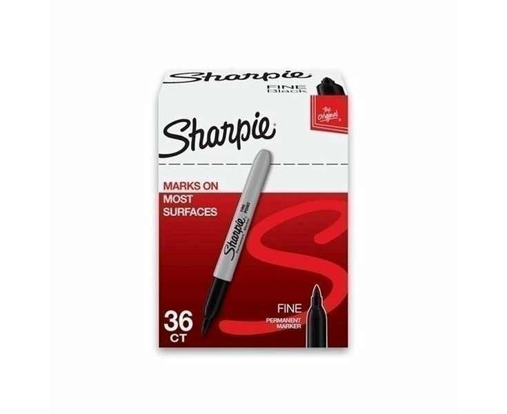 Sharpie Perm Mark Fine Black Box Of 36