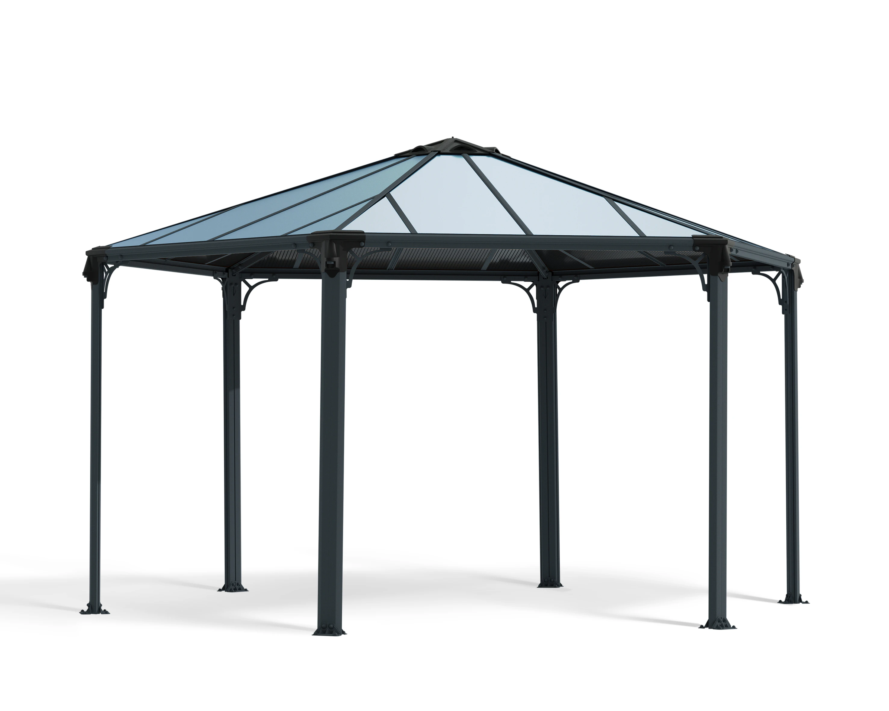 CANOPIA | Monaco Hexagonal 4X4.5 Gazebo Grey Structure