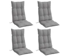 vidaXL Highback Chair Cushions 4 pcs Grey Oxford Fabric