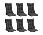 vidaXL Highback Chair Cushions 6 pcs Melange Anthracite 120x50x7 cm Fabric