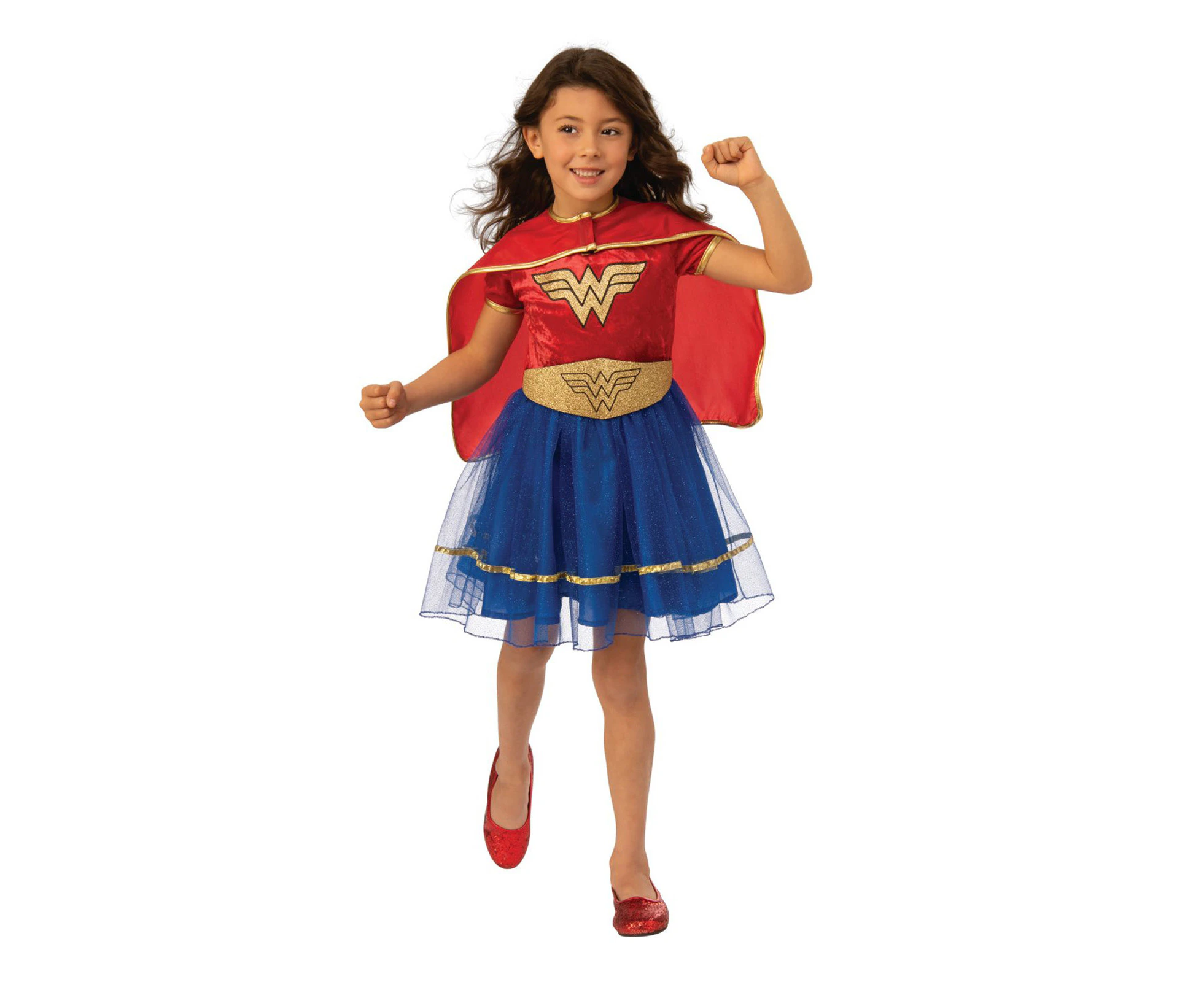 DC Comics Girls Wonder Woman Deluxe Halloween Tutu Costume w/ Cape/Belt