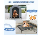 Costway 108*106*75CM Durable Dog Kennel Outdoor Weatherproof Pet House Puppy Crate Grey