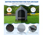 Costway 108*106*75CM Durable Dog Kennel Outdoor Weatherproof Pet House Puppy Crate Grey