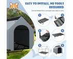 Costway 130*114*85CM Durable Dog Kennel Outdoor Weatherproof Pet House Puppy Crate Grey