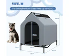 Costway 108*106*75CM Durable Dog Kennel Outdoor Weatherproof Pet House Puppy Crate Grey