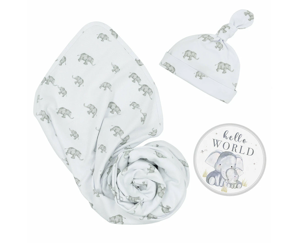 Hello World Gift Set - Watercolour Elephant