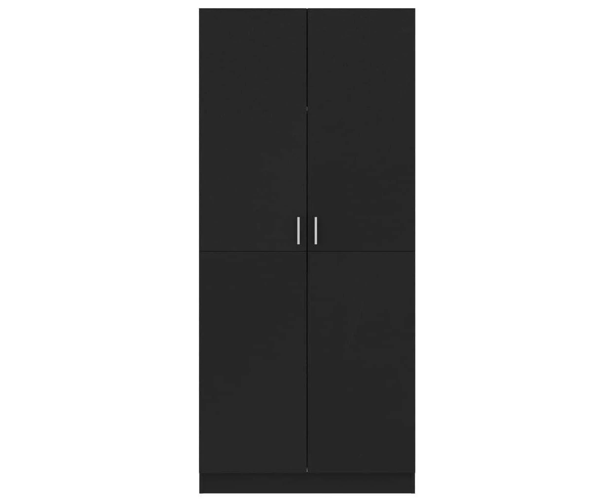 Wardrobe 2 Door Closet Organiser Bedroom Storage Cabinet Clothes Black