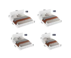 ALFORDSON Bed Frame King Single Gas Lift Storage Base Boucle Fabric White