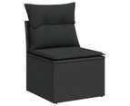 vidaXL 12 Piece Garden Sofa Set with Cushions Black Poly Rattan