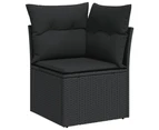 vidaXL 12 Piece Garden Sofa Set with Cushions Black Poly Rattan